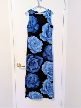 Vintage Floral Maxi Dress M